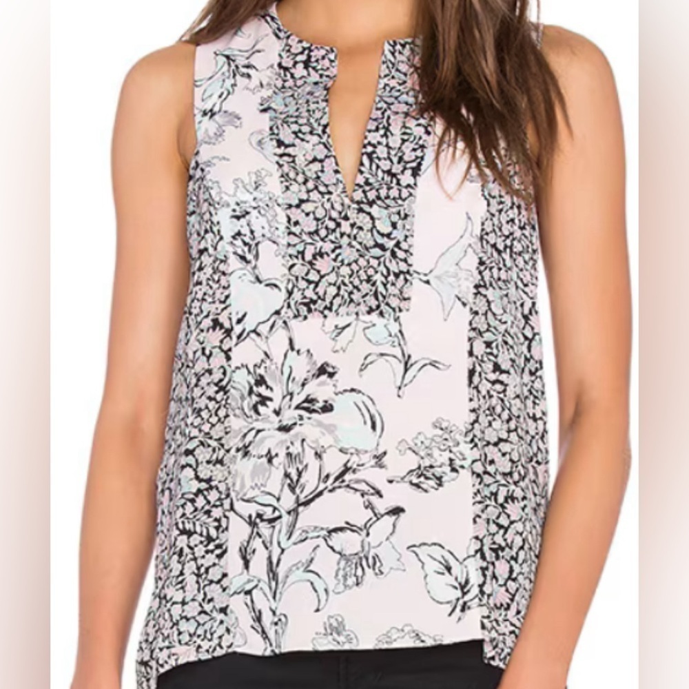 BCBG MaxAzria Vicky Sleeveless Top Dusty Rose Size Large New